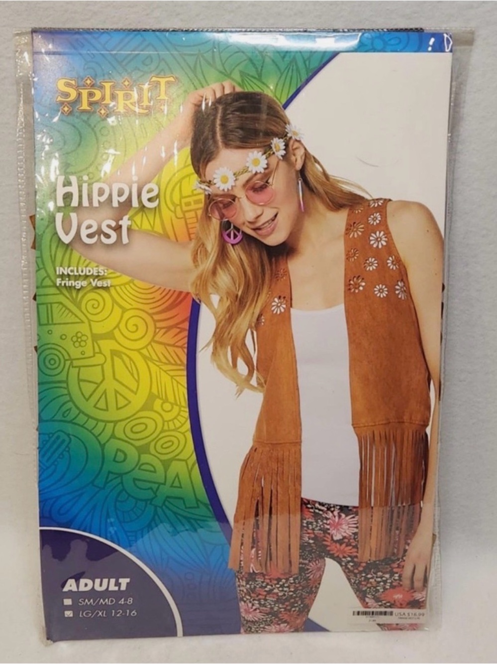 Women’s Spirit Halloween Suede Vest Hippie Costume - Picture 1 of 13